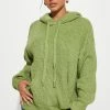 Fashion Nova Early Mornings Hooded Sweater - Green Pullovers