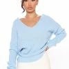 Fashion Nova Falls Favorite Girl Sweater II - Light Blue Pullovers