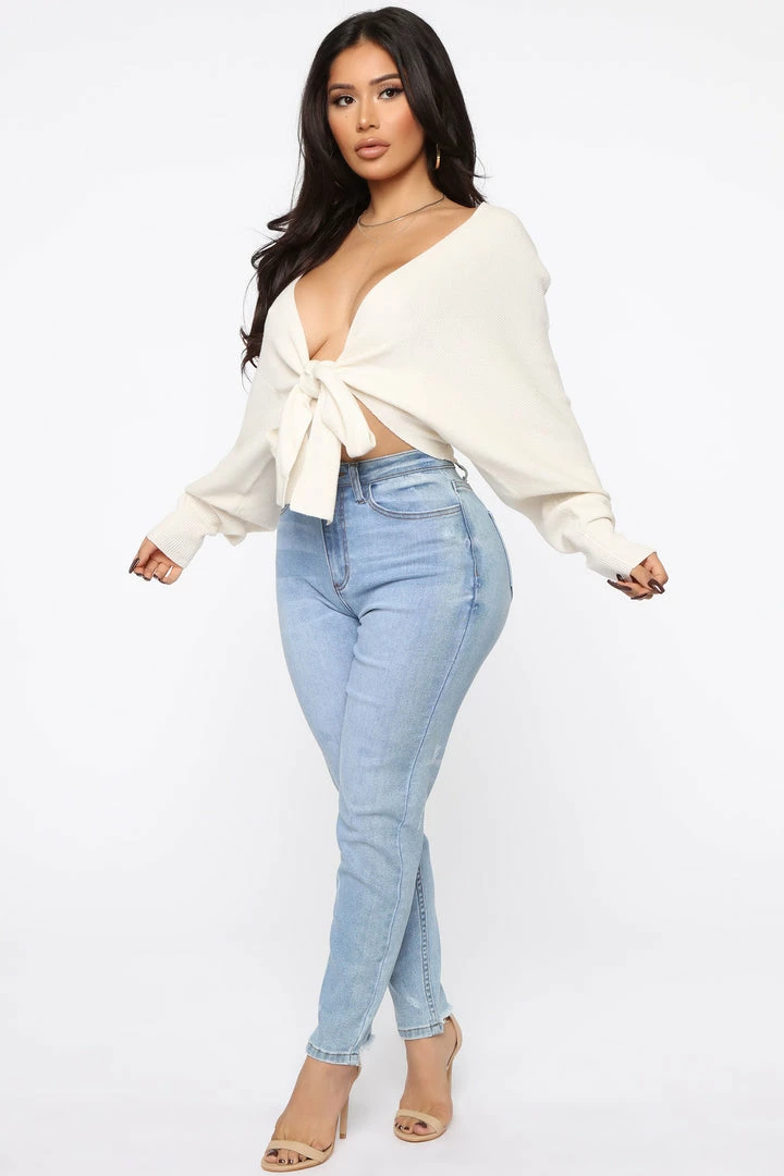 Fashion Nova Love Craze Cropped Sweater - Cream Cardigans