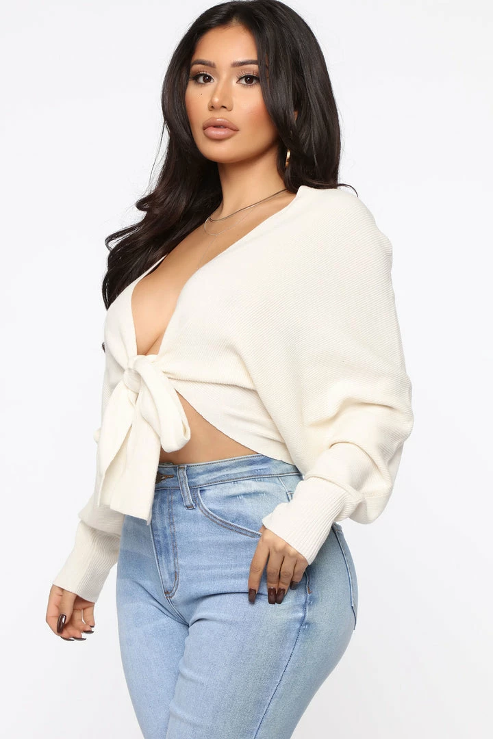 Fashion Nova Love Craze Cropped Sweater - Cream Cardigans