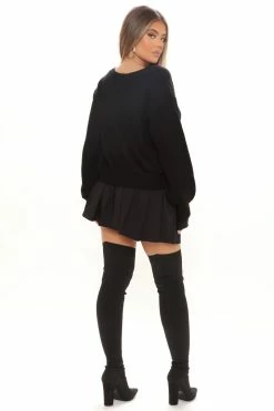 Fashion Nova Pullovers Stop And Stare Sweater - Black