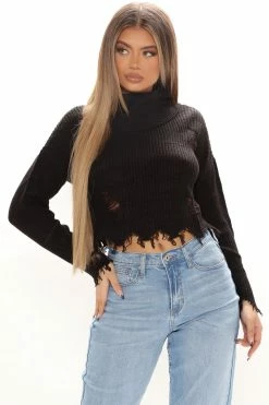 Fashion Nova Bonfire Nights Sweater - Black