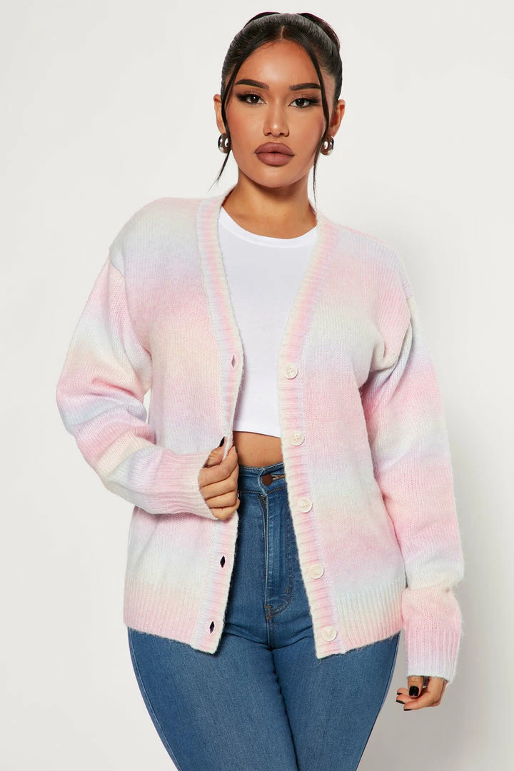 Flash Sale ❤️ Fashion Nova Wait And See Spacedye Cardigan - Pink/combo 🧨 1 Fashion Nova Wait And See Spacedye Cardigan - Pink/combo