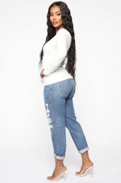 Fashion Nova Known Facts Ribbed Sweater - Cream Cardigans
