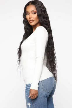 Fashion Nova Known Facts Ribbed Sweater - Cream Cardigans
