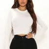 Fashion Nova Pullovers Anything And Everything Long Sleeve Top - Off White