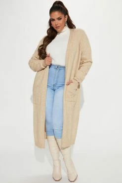 Fashion Nova Streamline Duster Cardigan - Beige Cardigans