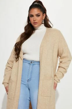 Fashion Nova Streamline Duster Cardigan - Beige Cardigans