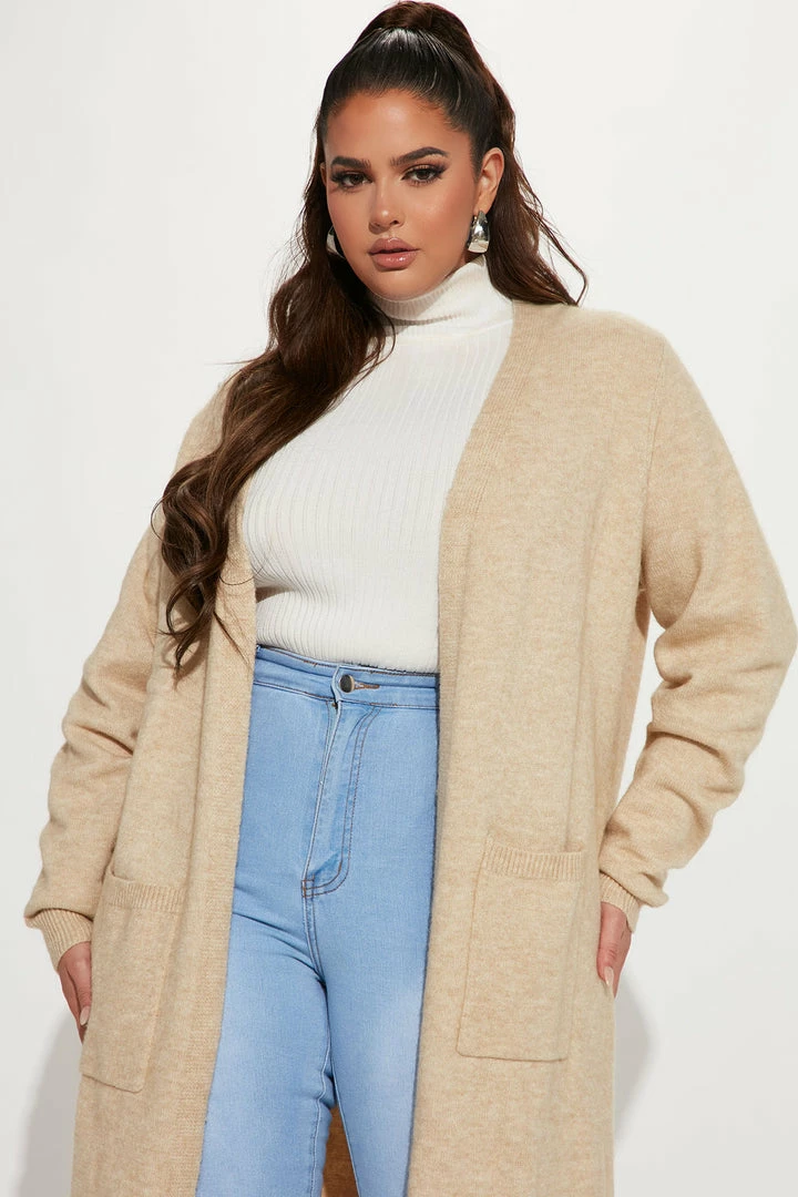 Fashion Nova Streamline Duster Cardigan - Beige Cardigans
