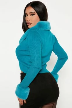Cheap ๐ Fashion Nova Be Fur Real Cardigan - Teal ๐ 8 Fashion Nova Be Fur Real Cardigan - Teal