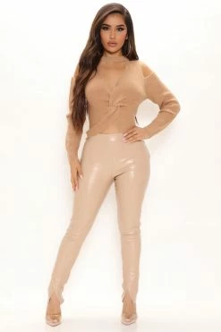 Fashion Nova Pullovers Knot Yours Sweater - Tan