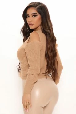 Discount 🥰 Fashion Nova Pullovers Knot Yours Sweater - Tan ✨ 10 Fashion Nova Pullovers Knot Yours Sweater - Tan