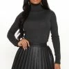 Fashion Nova Lena Turtleneck Top - Charcoal