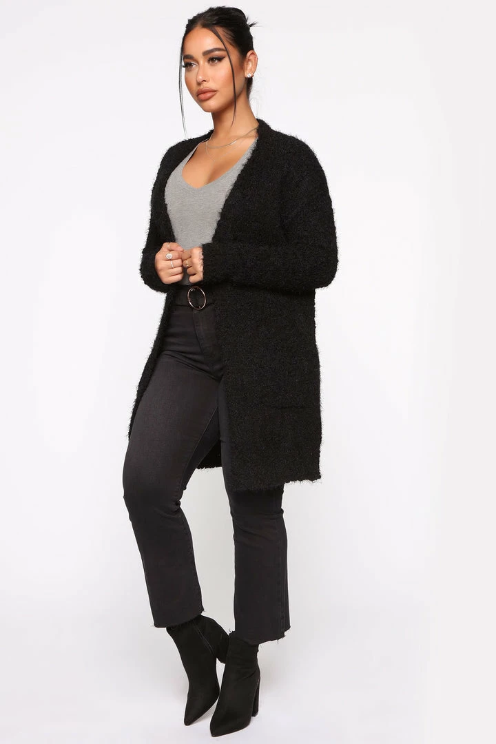 Fashion Nova Cardigans Never A Dull Moment Cardigan - Black