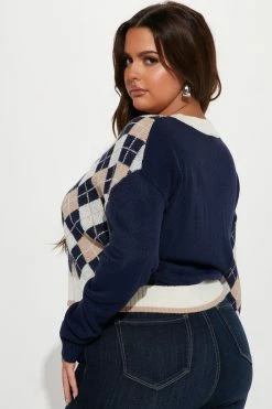 New ⭐ Fashion Nova Cardigans Split Decision Argyle Cardigan - Navy/combo 🧨 11 Fashion Nova Cardigans Split Decision Argyle Cardigan - Navy/combo