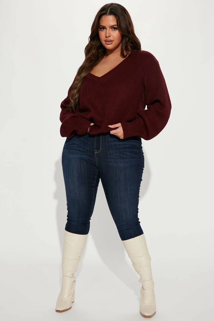 New ๐คฉ Fashion Nova Pullovers Stop And Stare Sweater - Burgundy ๐ 6 Fashion Nova Pullovers Stop And Stare Sweater - Burgundy