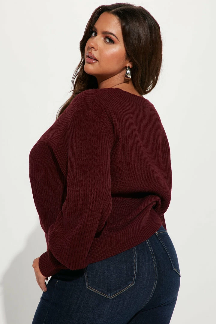New ๐คฉ Fashion Nova Pullovers Stop And Stare Sweater - Burgundy ๐ 7 Fashion Nova Pullovers Stop And Stare Sweater - Burgundy