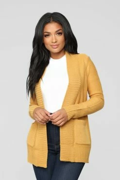 Fashion Nova Moments After Cardigan - Mustard Cardigans