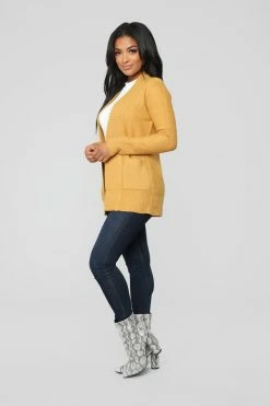Fashion Nova Moments After Cardigan - Mustard Cardigans