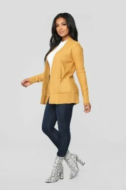 Fashion Nova Moments After Cardigan - Mustard Cardigans