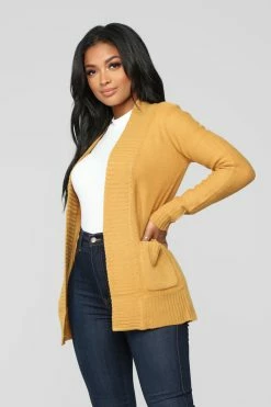 Fashion Nova Moments After Cardigan - Mustard Cardigans