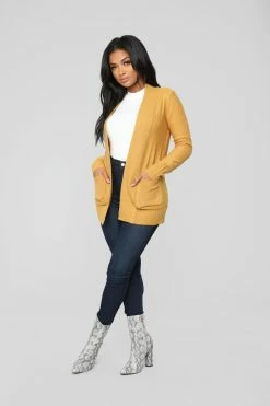 Fashion Nova Moments After Cardigan - Mustard Cardigans
