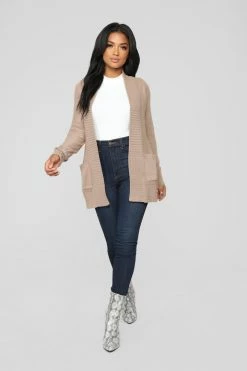 Fashion Nova Moments After Cardigan - Khaki Cardigans