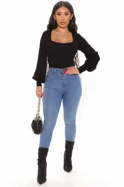 Fashion Nova Higher Love Sweater - Black