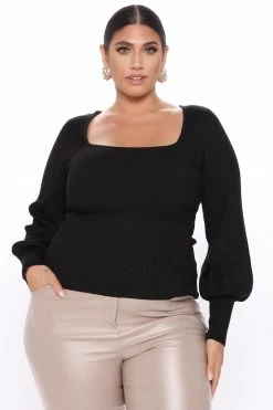 Fashion Nova Higher Love Sweater - Black