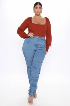 Coupon 🥰 Fashion Nova Pullovers Higher Love Sweater - Rust 😍 10 Fashion Nova Pullovers Higher Love Sweater - Rust