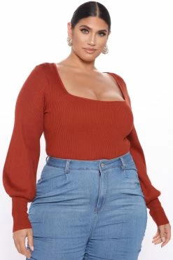 Coupon 🥰 Fashion Nova Pullovers Higher Love Sweater - Rust 😍 9 Fashion Nova Pullovers Higher Love Sweater - Rust