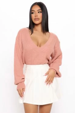 Fashion Nova Pullovers Stop And Stare Sweater - Mauve