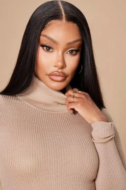 Fashion Nova Tara Turtle Neck Sweater - Khaki