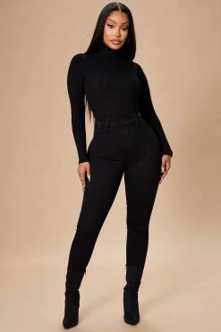Fashion Nova Pullovers Tara Turtle Neck Sweater - Black