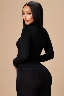 Fashion Nova Pullovers Tara Turtle Neck Sweater - Black