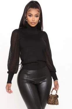 Fashion Nova Admire Me Turtleneck Sweater - Black Pullovers