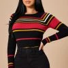Fashion Nova Stripes For Days Sweater - Black