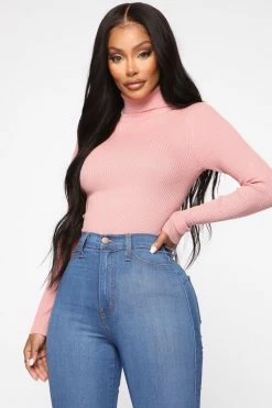 Fashion Nova Tara Turtle Neck Sweater - Mauve