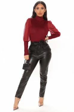 Fashion Nova Meet Me In Manhattan Sweater - Burgundy Pullovers