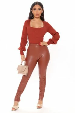 Fashion Nova Pullovers Higher Love Sweater - Rust