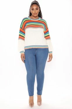 Fashion Nova Can't Wait To See You Sweater - White/combo