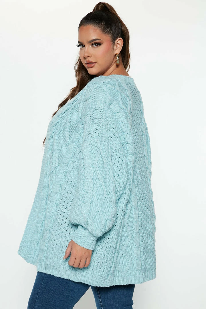 New 🔥 Fashion Nova Road Trip Cable Knit Cardigan - Blue Cardigans 🤩 6 Fashion Nova Road Trip Cable Knit Cardigan - Blue Cardigans