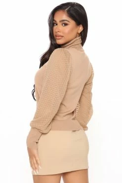 Fashion Nova Pullovers Admire Me Turtleneck Sweater - Tan