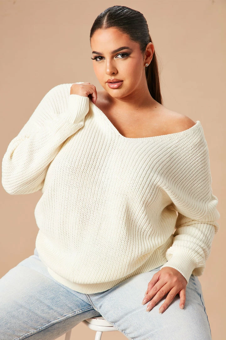 Fashion Nova Falls Favorite Girl Sweater II - Ivory Pullovers
