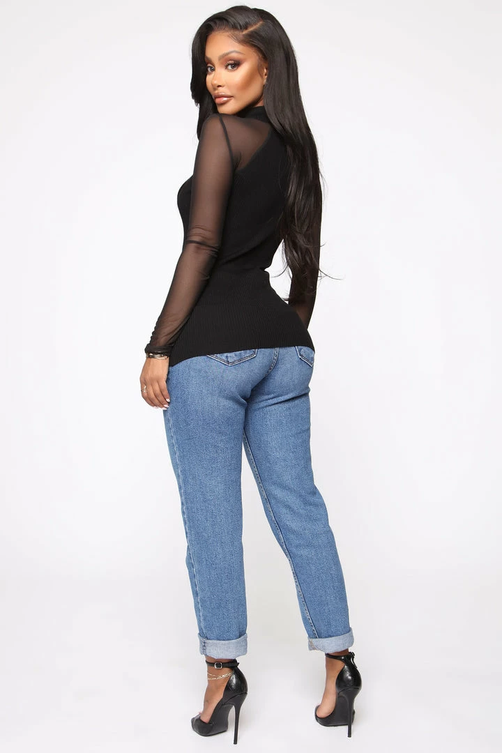 Fashion Nova Leave It To Your Imagination Sweater - Black