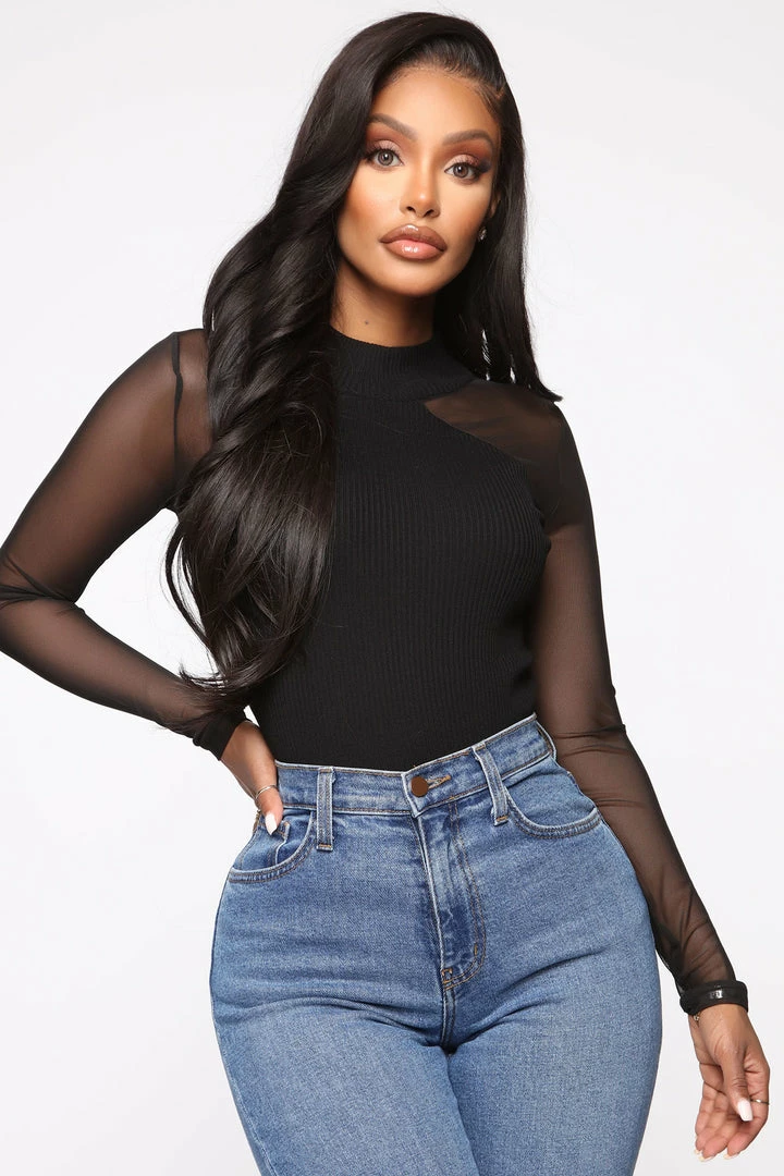 Fashion Nova Leave It To Your Imagination Sweater - Black