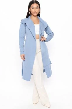 Fashion Nova Let's Get Going Cardigan Sweater - Blue Cardigans