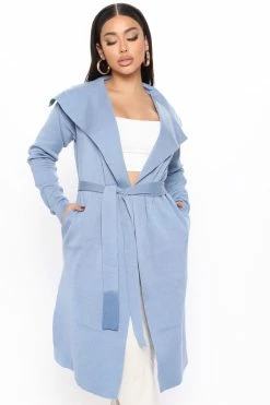 Fashion Nova Let's Get Going Cardigan Sweater - Blue Cardigans