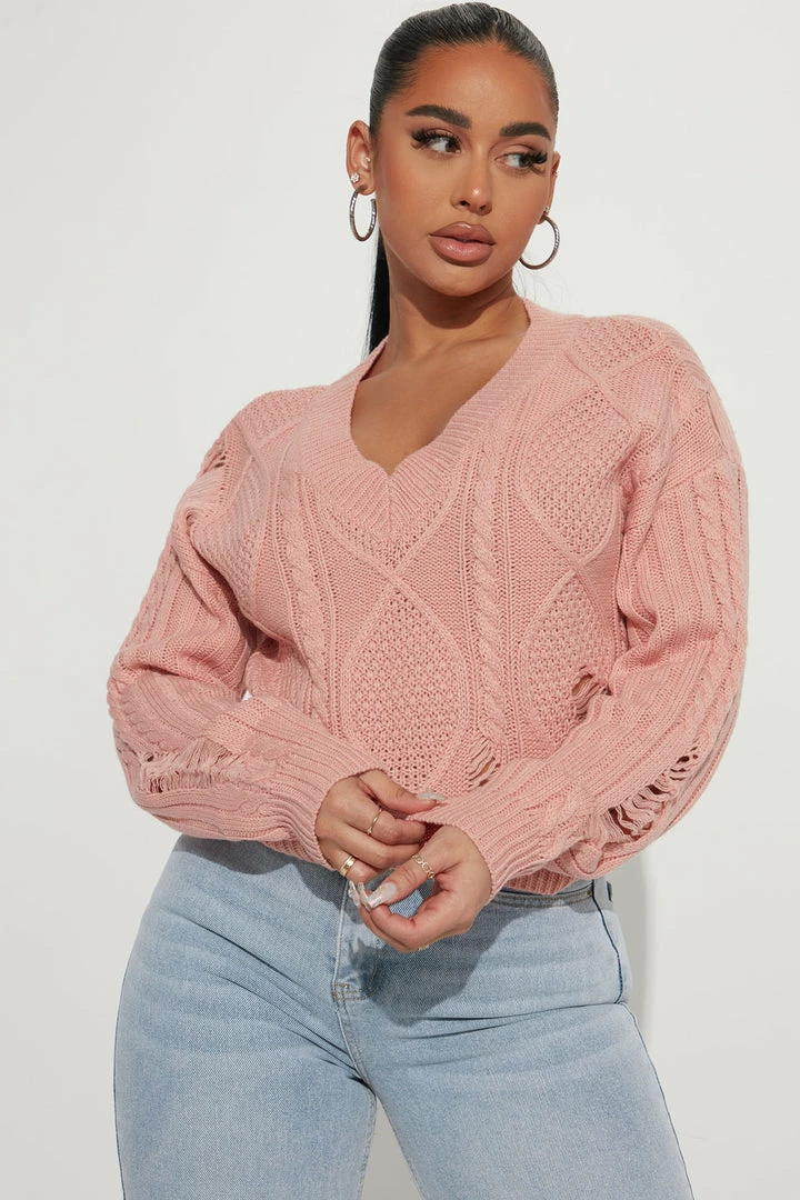 Fashion Nova Call Out My Name Sweater - Mauve