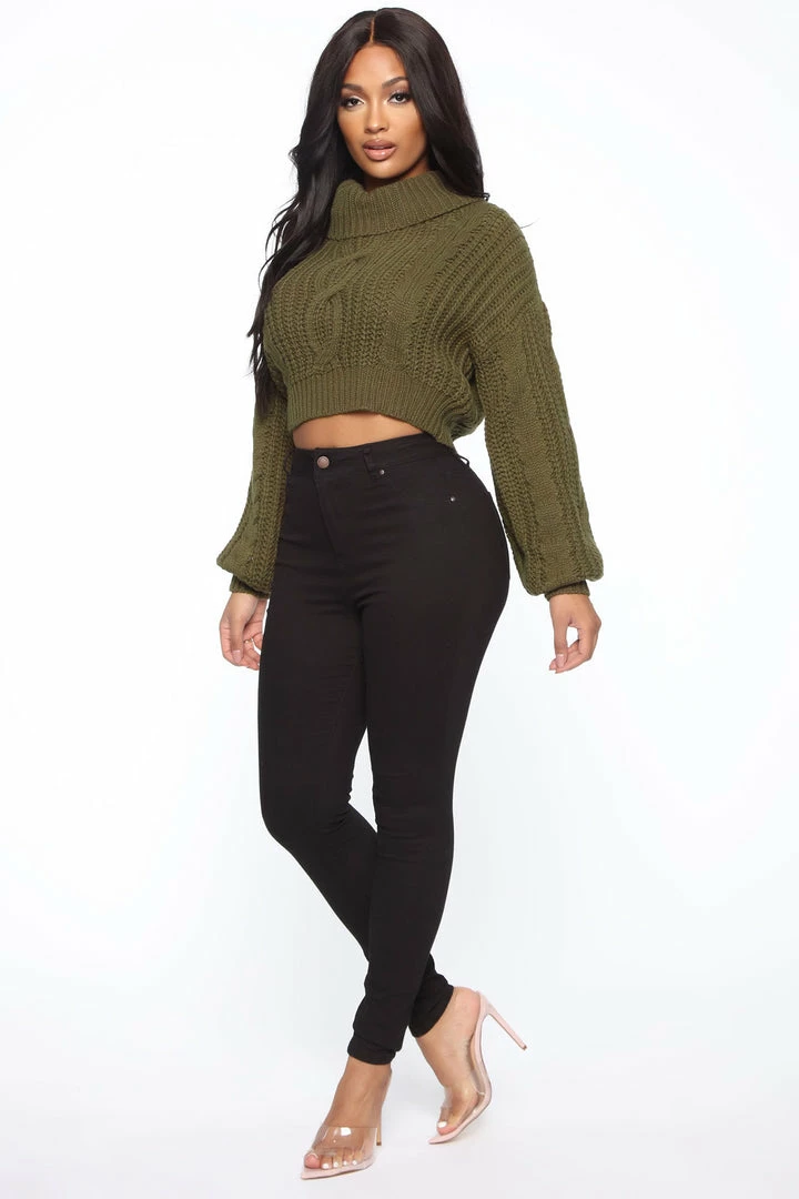 Discount π Fashion Nova Pullovers You Got It All Cropped Sweater - Olive β 4 Fashion Nova Pullovers You Got It All Cropped Sweater - Olive